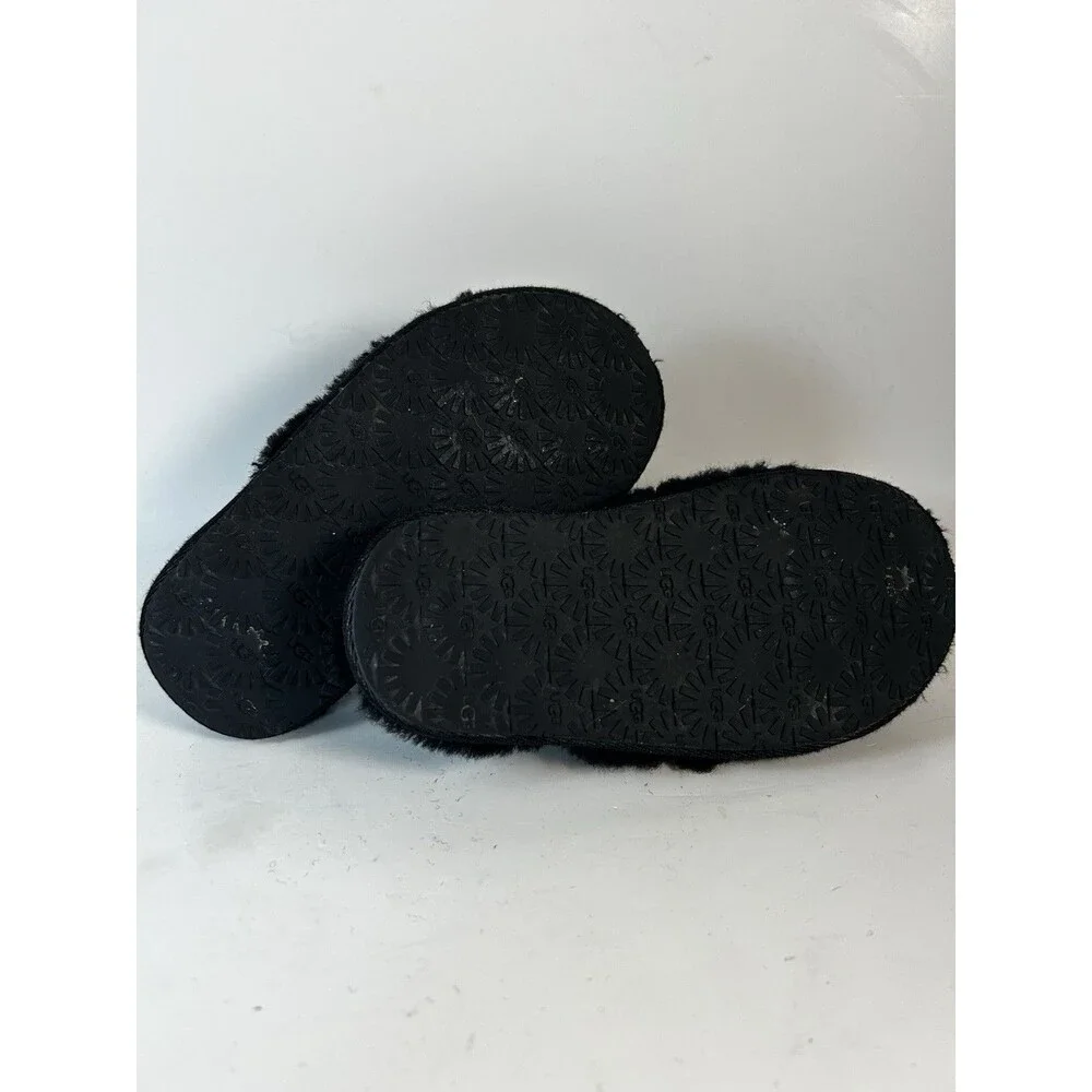 Toddler Size 10 Black Ugg Fluff Yeah Slide Sheepskin Slippers